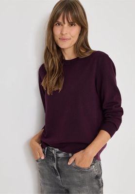 Cecil Basic cosy round neck,  eggplant red