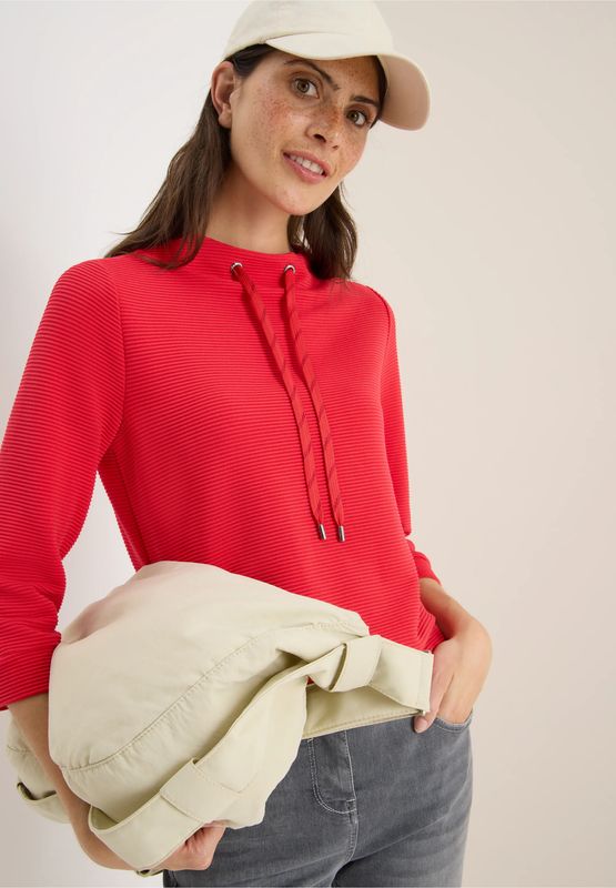 Cecil Solid Ottoman Shirt, fiery red
