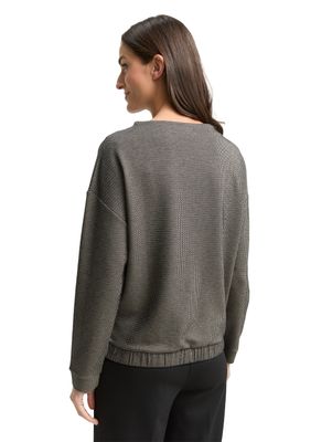 Tom Tailor Sweatshirt, black beige wave structure