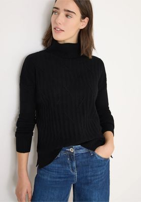Cecil Cosy graphic rollneck, Black Cecil Cosy graphic rollneck, Black