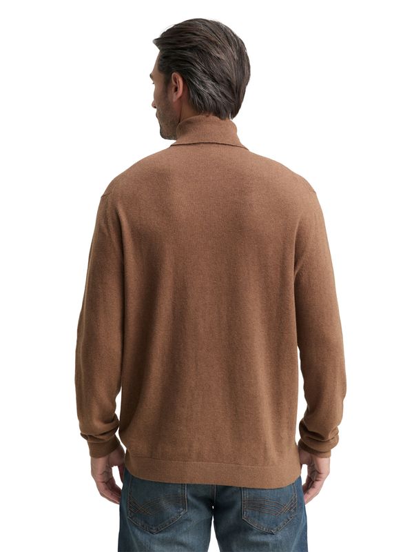 Tom Tailor Trui met col en kasjmier, dark taupe melange