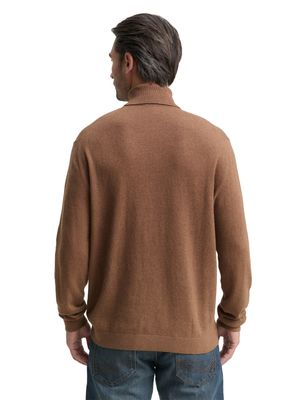 Tom Tailor Trui met col en kasjmier, dark taupe melange