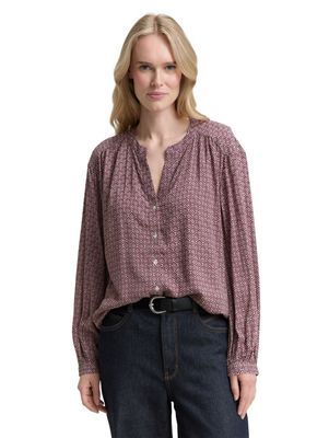 Tom Tailor Losvallende blouse met patroon, red geometric minimal design Tom Tailor Losvallende blouse met patroon, red geometric minimal design