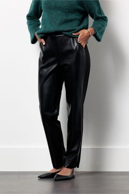 Studio Anneloes Anne faux leather trousers, black