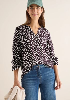 Cecil Gedessineerde blouse, eggplant red