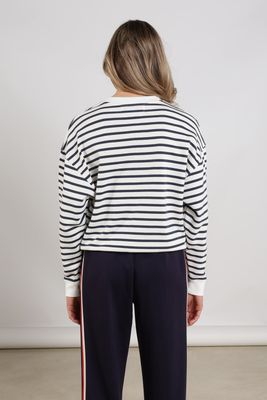 Nukus Paige Sweater Stripe, White/Blue