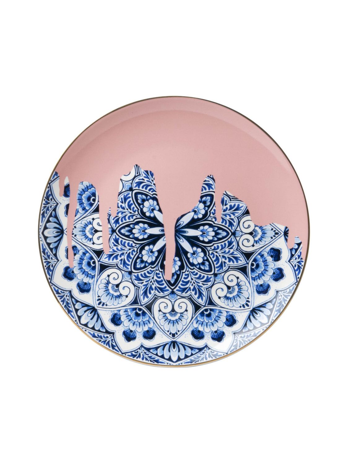 Heinen Wandbord Mandala - Roze - Keramiek - 26 cm, delfts blauw Heinen Wandbord Mandala - Roze - Keramiek - 26 cm, delfts blauw