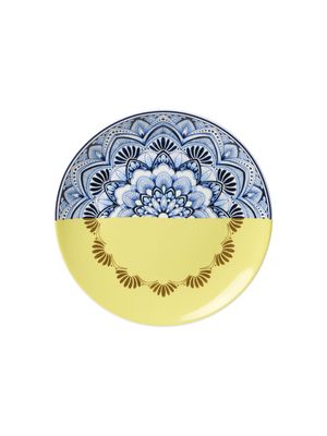 Heinen Wandbord Mandala - Geel - Keramiek - 20 cm, delfts blauw Heinen Wandbord Mandala - Geel - Keramiek - 20 cm, delfts blauw