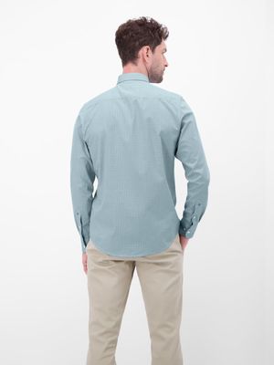 Lerros Overhemd met lange mouwen en ruitjesmotief, ice blue