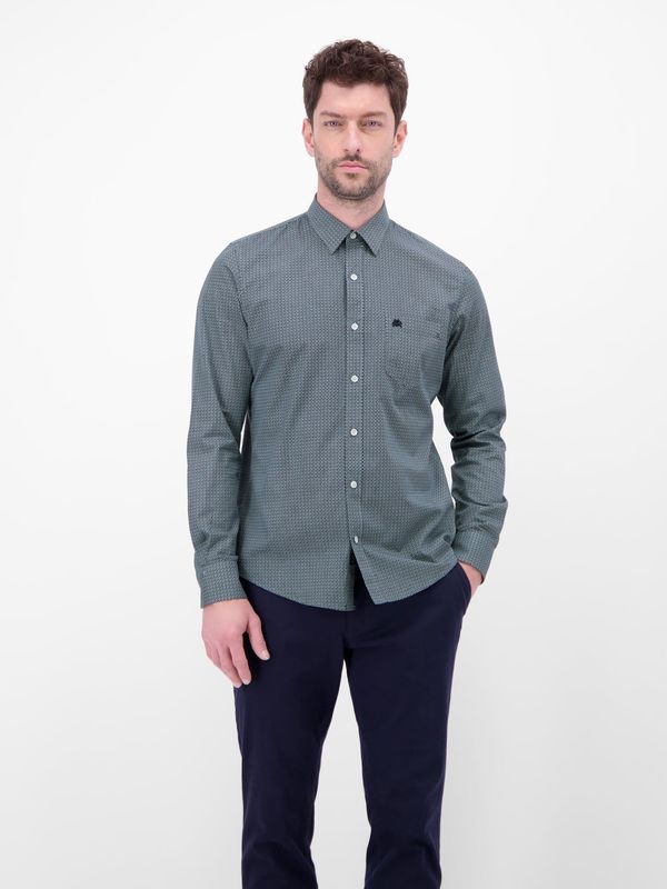 Lerros Overhemd met lange mouwen en ruitjesmotief , arctic blue
