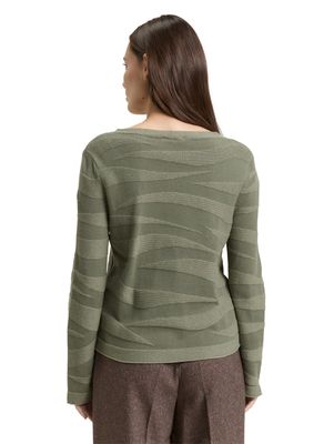 Tom Tailor gebreide trui met structuur, green wave knit design