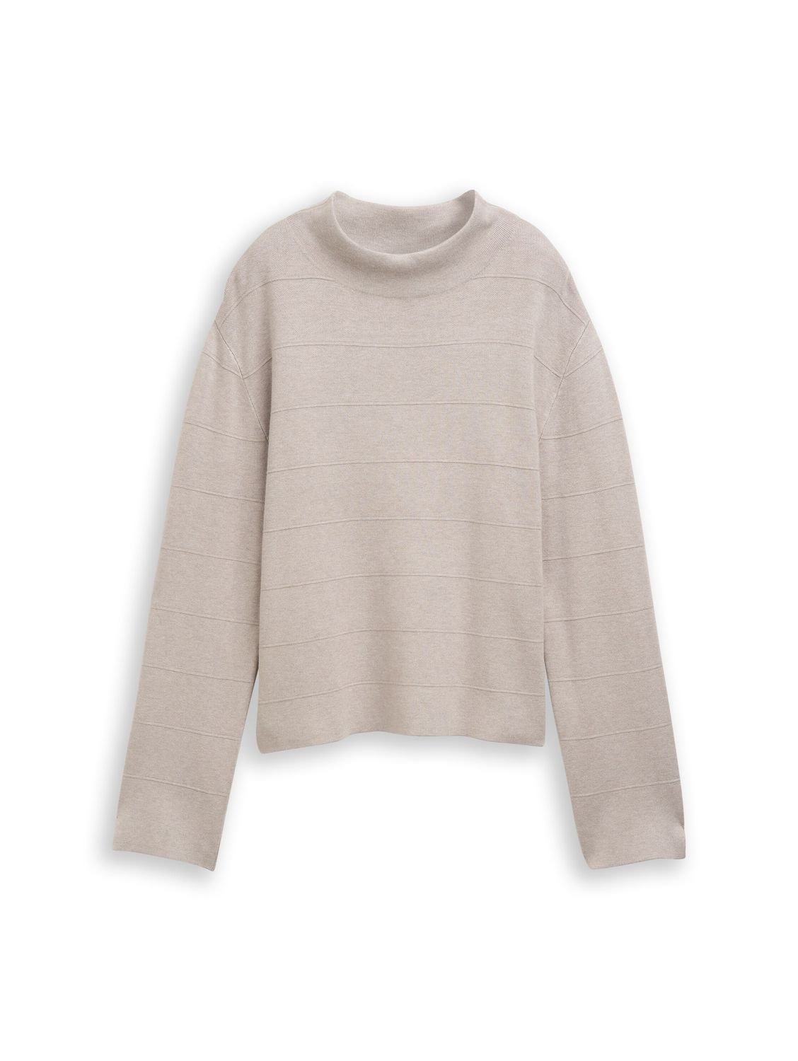 Tom Tailor Gebreide trui met opstaande kraag, dark clouds grey melange Tom Tailor Gebreide trui met opstaande kraag, dark clouds grey melange