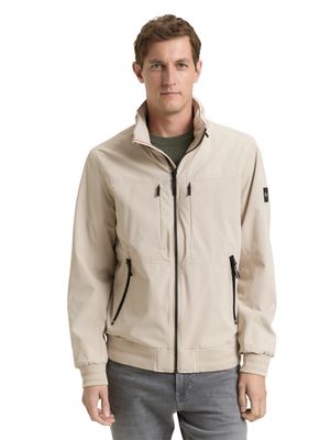 Tom Tailor jas met capuchon in opstaande kraag, Cashew Beige Tom Tailor jas met capuchon in opstaande kraag, Cashew Beige