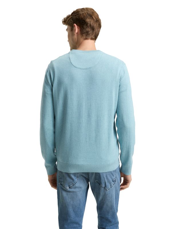 Tom Tailor Basic gebreide trui van katoen, tourmaline melange