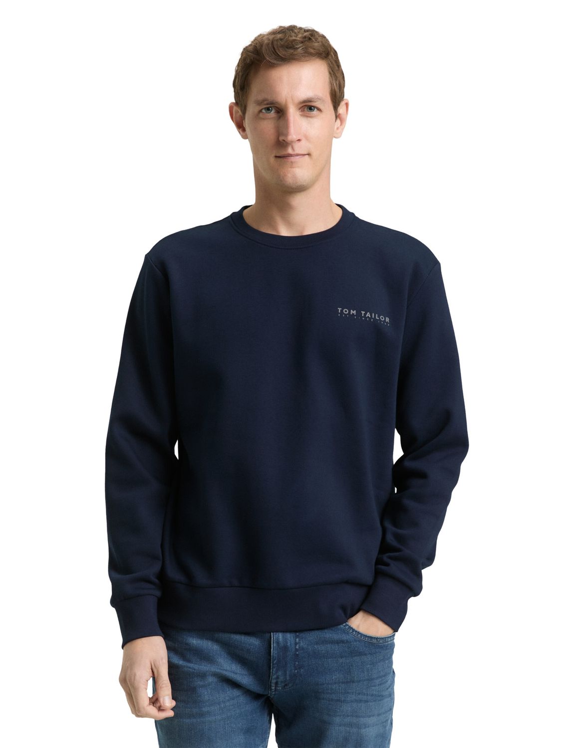 Tom Tailor Sweatshirt met ronde hals, Sky Captain Blue
