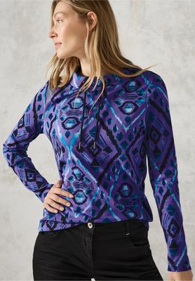 Cecil Printed Funnel Neck Shirt, wild lilac Cecil Printed Funnel Neck Shirt, wild lilac