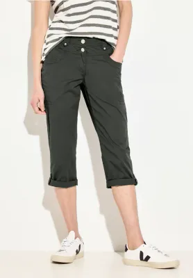 Cecil 3/4-broek van papertouch, strong khaki Cecil 3/4-broek van papertouch, strong khaki