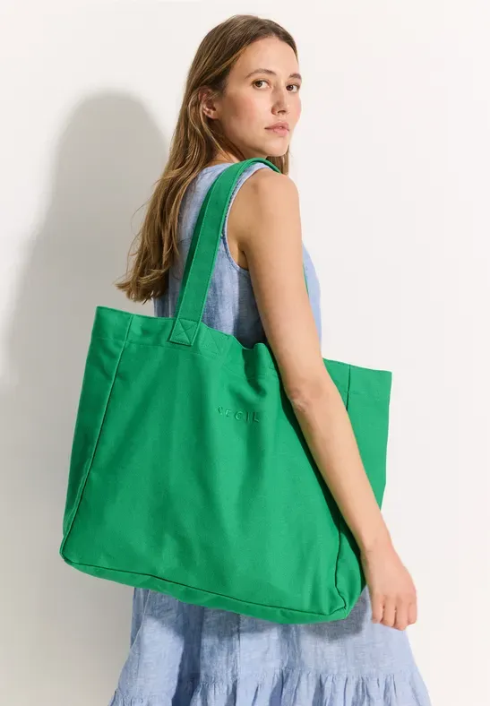Cecil canvas shopper, fresh apple green