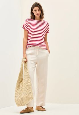 Cecil Stripe Structure T-Shirt, glazed apple red Cecil Stripe Structure T-Shirt, glazed apple red