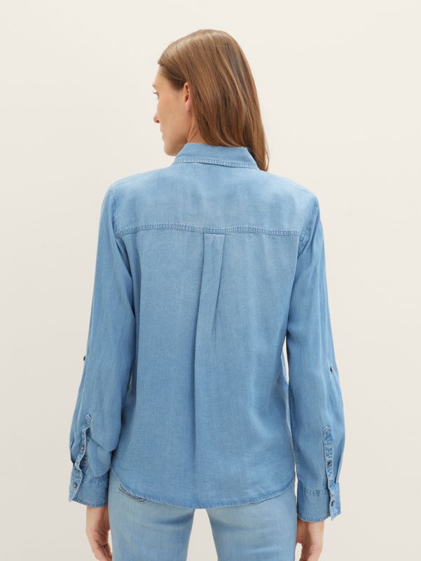 Tom Tailor blouse de Clean blouse denim, Mid Stone Blue Denim