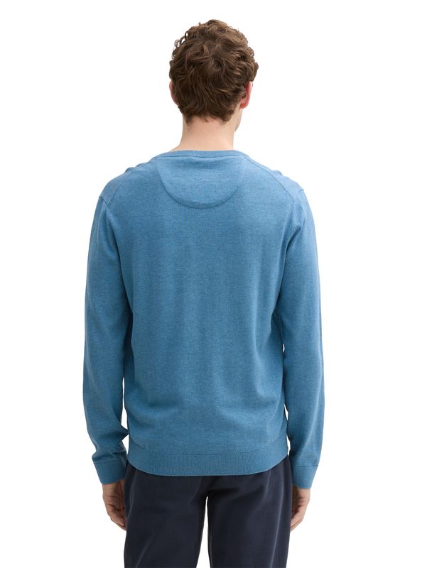 Tom Tailor basic v-neck, ocean blue melange