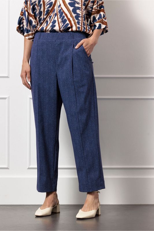 Studio Anneloes Otis herringbone trousers, ink blue