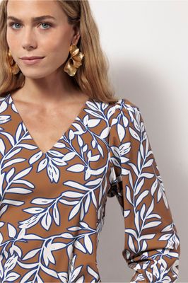 Studio Anneloes Les leaves top, caramel/ink blue