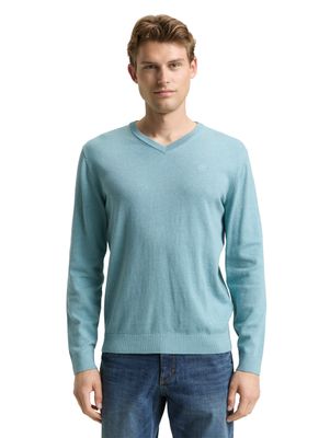 Tom Tailor basic v-neck, tourmaline melange