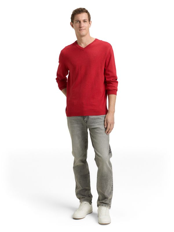 Tom Tailor basic v-neck, Salsa Red