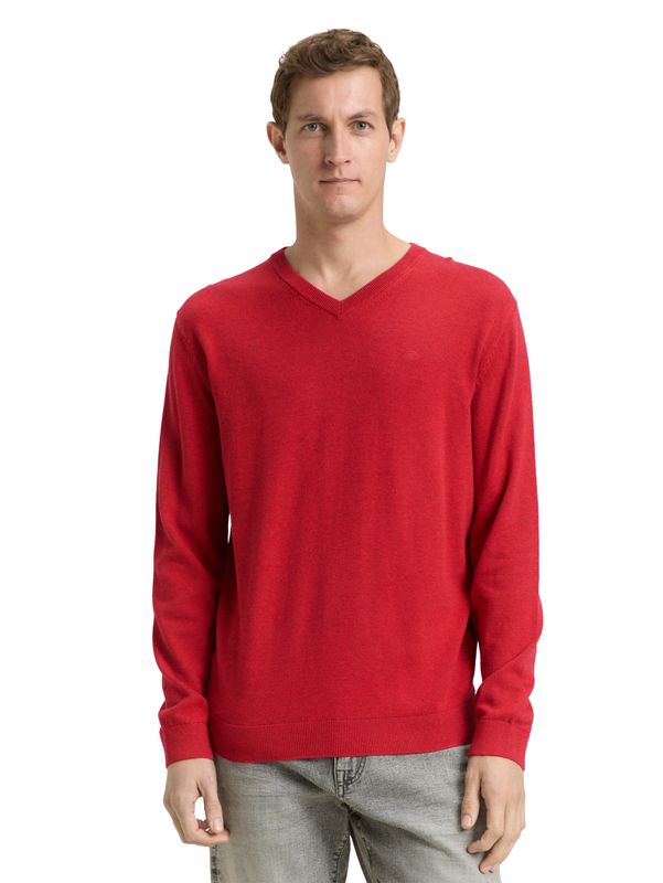 Tom Tailor basic v-neck, Salsa Red