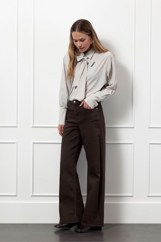 Studio Anneloes Lexie coloured denim trousers, espresso