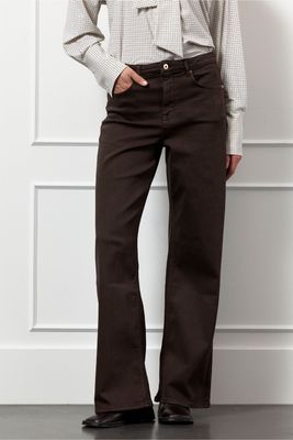 Studio Anneloes Lexie coloured denim trousers, espresso