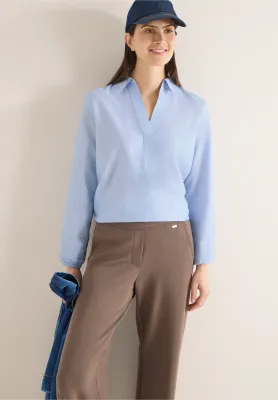 Cecil Chambray Splitneck Blouse, blouse blue Cecil Chambray Splitneck Blouse, blouse blue