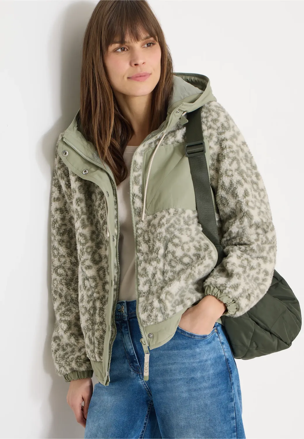 Cecil Teddy Matmix Jacket, chlorella green