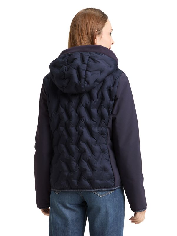 Tom Tailor Hybride gewatteerde jas met capuchon, Sky Captain Blue