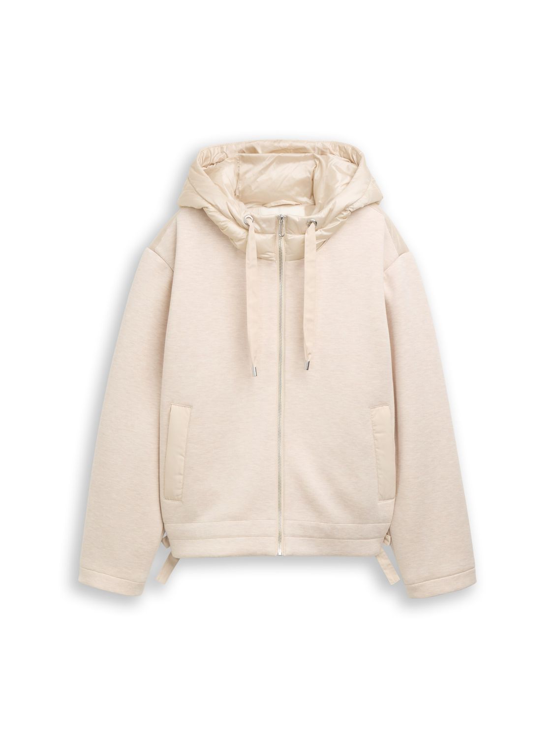 Tom Tailor Hybride scuba-jas met capuchon, sand stone beige
