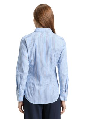 Tom Tailor Getailleerde popeline overhemdblouse, blue white poplin stripe