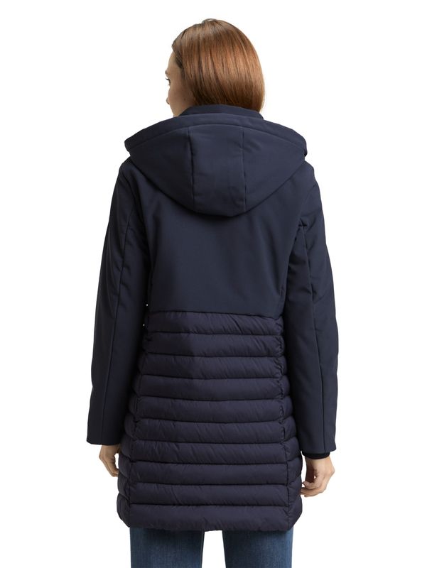 Tom Tailor Softshell hybride gewatteerde jas met capuchon, Sky Captain Blue