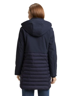 Tom Tailor Softshell hybride gewatteerde jas met capuchon, Sky Captain Blue