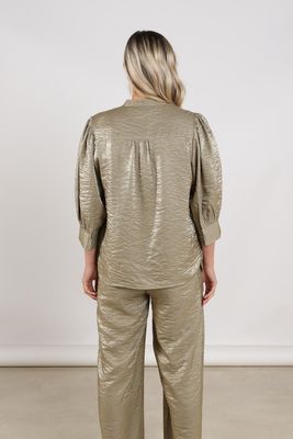 Nukus Lilly Blouse Shiny, Army