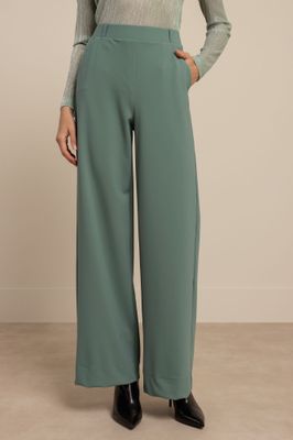 Studio Anneloes Lexie bonded trousers, dark sage green