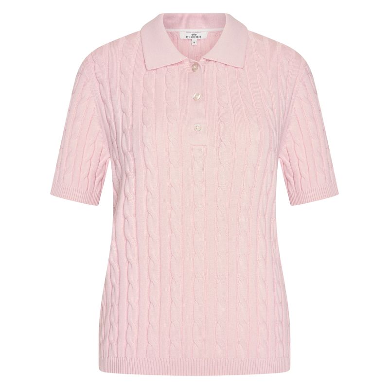 HV Society Knitted polo Anna, Soft Pink