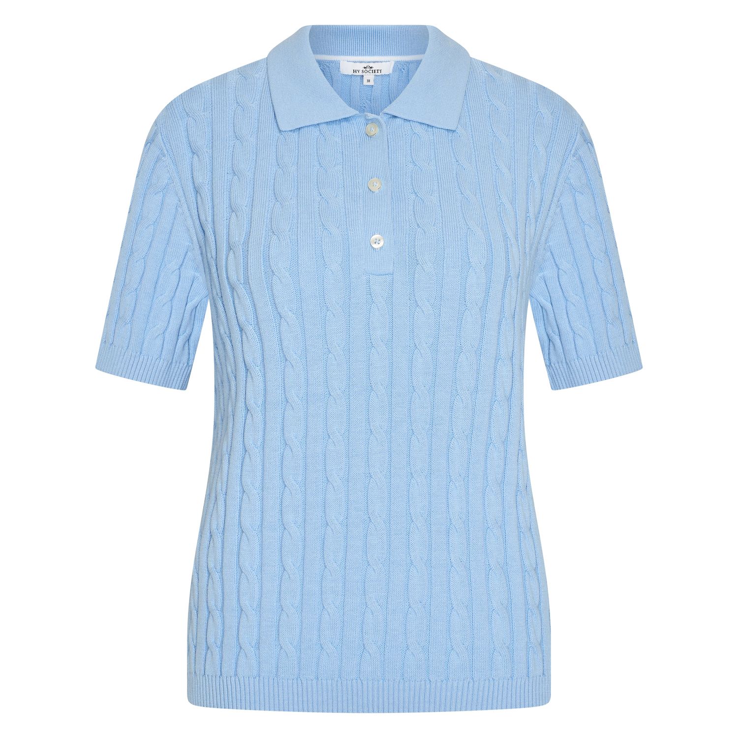 HV Society Knitted polo Anna, Lightblue