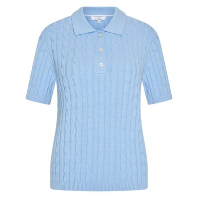 HV Society Knitted polo Anna, Lightblue HV Society Knitted polo Anna, Lightblue