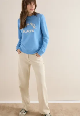 Cecil Sweatshirt with Embroidery, cloud blue Cecil Sweatshirt with Embroidery, cloud blue