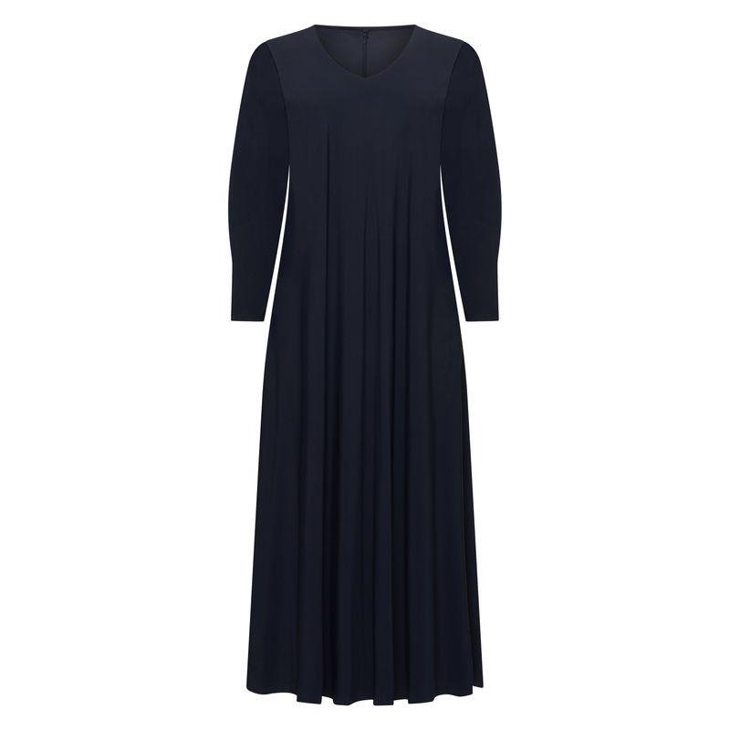Plus Basics Dress Wide LS Light, Navy