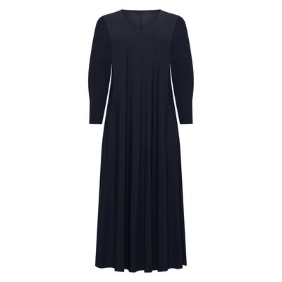 Plus Basics Dress Wide LS Light, Navy