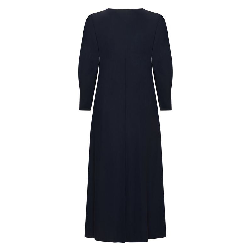 Plus Basics Dress Wide LS Light, Navy