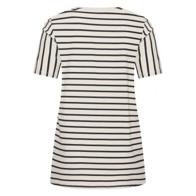 Plus Basics Tee V-Neck Midi. Breton Stripe