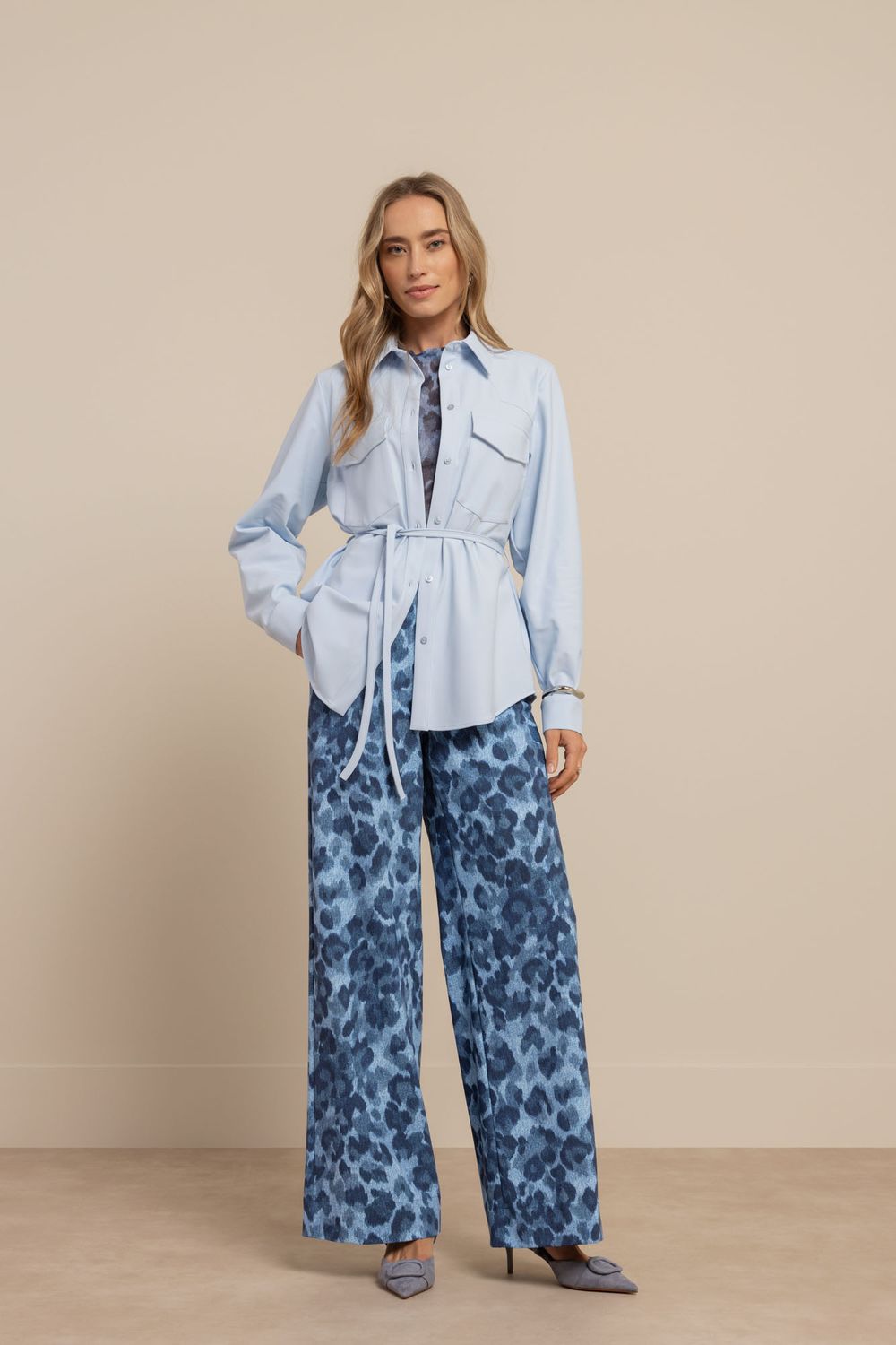 Studio Anneloes Bodil bonded jacket, pastel blue